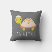 小さくてかわいいウミガメの名モダン前 クッション (正面)