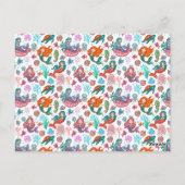 小さくてかわいいリトルマーメイドの誕生日招待状 ポストカード (裏面)