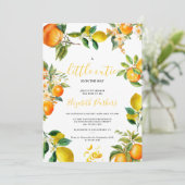 小さくてかわいい水彩オレンジシトラスレモン 招待状 (スタンド正面)