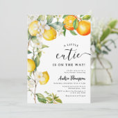 小さくてかわいい水彩オレンジシトラスレモン 招待状 (スタンド正面)