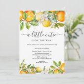 小さくてかわいい水彩オレンジシトラスレモン 招待状 (スタンド正面)