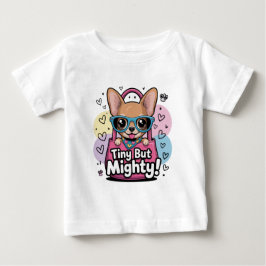 小さくても強いチワワのキーチェーンとランヤード ベビーTシャツ