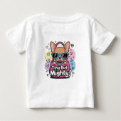 小さくても強いチワワのキーチェーンとランヤード ベビーTシャツ (裏面)