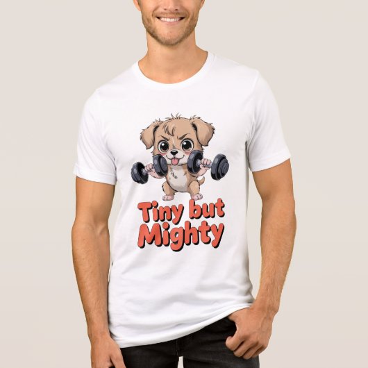 小さくても強い子犬 トライブレンドTシャツ (正面)