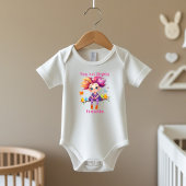 小さくて偉大な虹の妖精と鳥の友達 ベビーボディスーツ