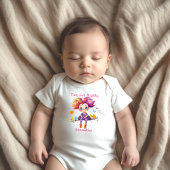 小さくて偉大な虹の妖精と鳥の友達 ベビーボディスーツ