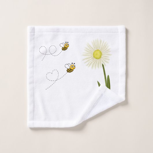 小さくて可愛いハチ二匹 ウォッシュタオル (ウォッシュタオル)