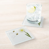 小さくて可愛いハチ二匹 ガラスコースター (アングル)