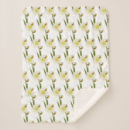 小さくて可愛いハチ二匹 シェルパブランケット (正面)