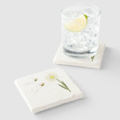 小さくて可愛いハチ二匹 ストーンコースター (横)