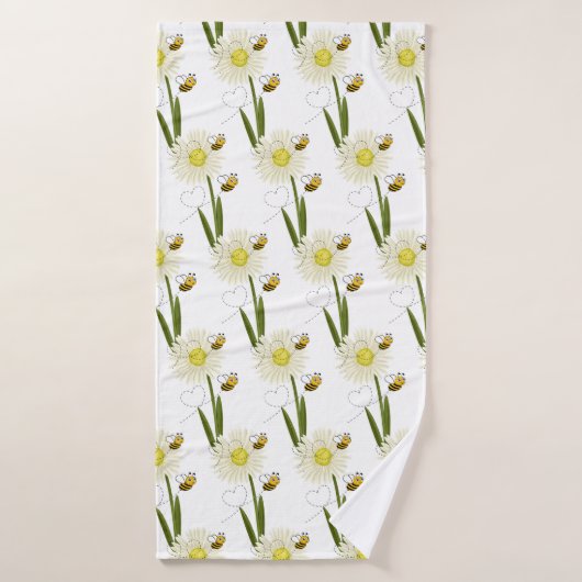 小さくて可愛いハチ二匹 バスタオル (バスタオル)