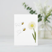 小さくて可愛いハチ二匹 ポストカード (スタンド正面)