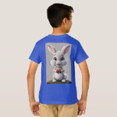 小さくて可愛いTシャツのキャラクターデザインを作成する Tシャツ (裏面フル)