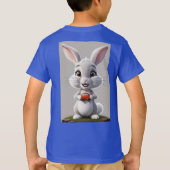 小さくて可愛いTシャツのキャラクターデザインを作成する Tシャツ (裏面)