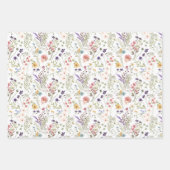 小さくて明るい水彩のワイルドフラワーはとてもロマンチックで素敵 ラッピングペーパーシート (正面3)
