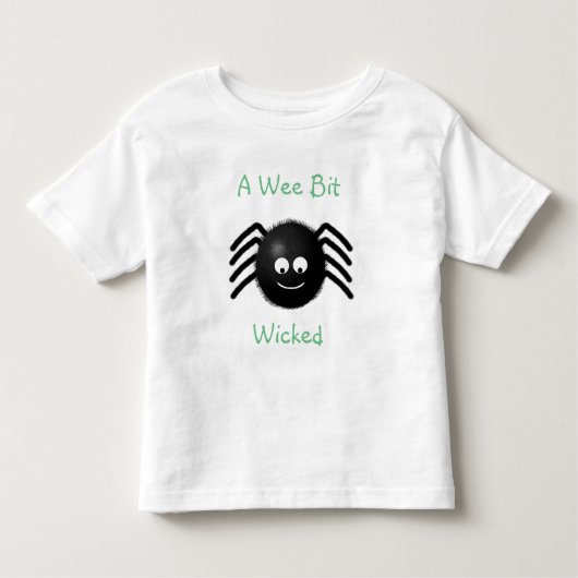 小さくて邪悪なスパイダーハロウィンシャツ トドラーTシャツ (正面)