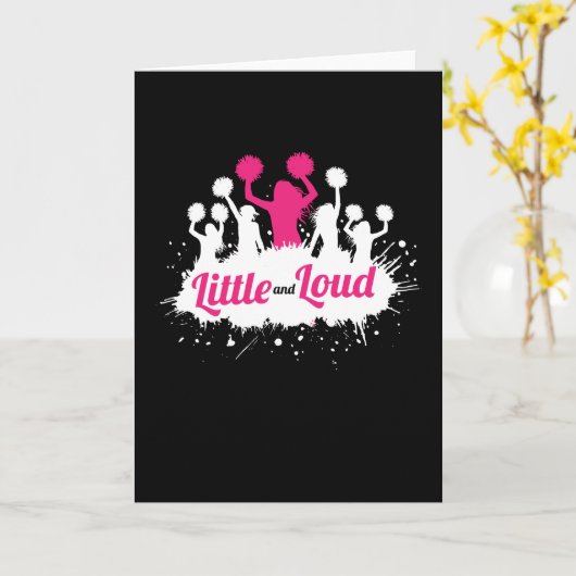 小さくて騒々しいチアリーティングチアリーダー カード (黄色い花)