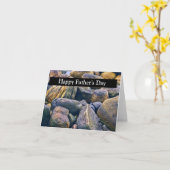 小さく丸い岩の模様 カード (黄色い花)