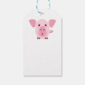 小さく幸せでかわいいピンクのブタ ギフトタグ (裏面)