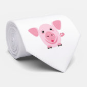 小さく幸せでかわいいピンクのブタ ネクタイ (ロール)