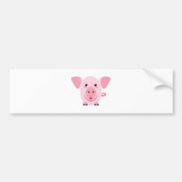 小さく幸せでかわいいピンクのブタ バンパーステッカー
