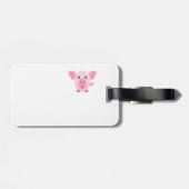 小さく幸せでかわいいピンクのブタ ラゲッジタグ (裏面横)