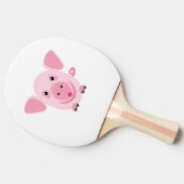 小さく幸せでかわいいピンクのブタ 卓球ラケット (横)