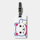 小さく幸運な猫、Maneki-nekoの招き猫 ラゲッジタグ (正面縦)