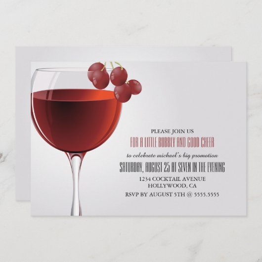 小さく快活なプロモーションのパーティの招待状 招待状 (正面/裏面)