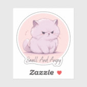 小さく怒て可愛い猫デザイン シール (シート)