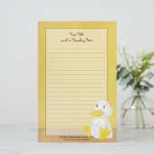 小さく白いアヒルの文房具 便箋 (スタンド正面)