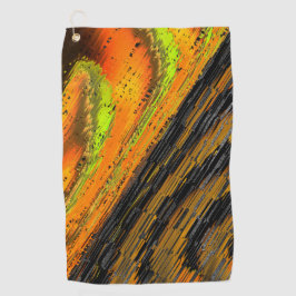 小さく縮んで変形した黄色がかったモザイク ゴルフタオル