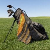 小さく縮んで変形した黄色がかったモザイク ゴルフタオル (グリーン)