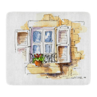 小さく装飾的なガラスまな板 カッティングボード