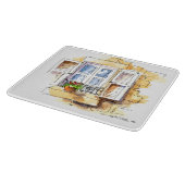 小さく装飾的なガラスまな板 カッティングボード (角)