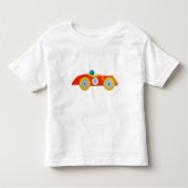小さく赤いロードスターのレースカーの子供の第1誕生日 トドラーTシャツ (正面)