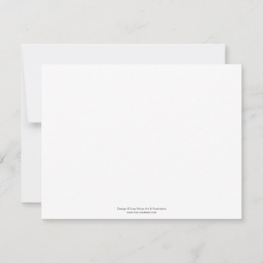 小さく青いディプロドクスは平らな|メッセージカード感謝していしています ノートカード (裏面)