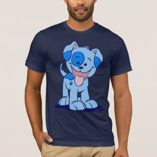 小さく青い子犬のTシャツ Tシャツ