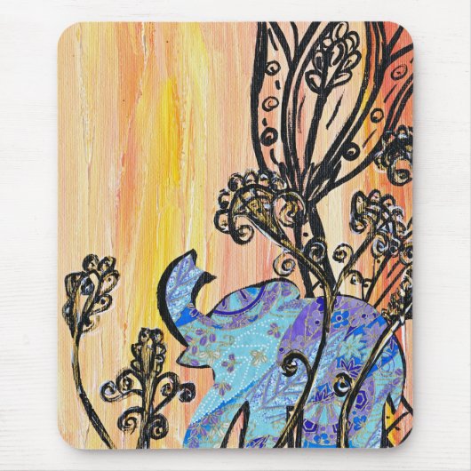 小さく青い象のマウスパッド マウスパッド (正面)