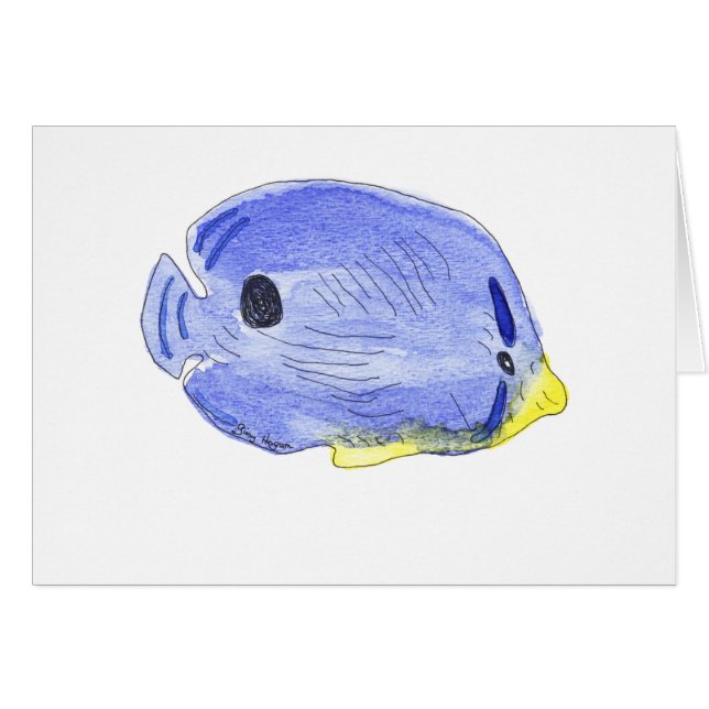 小さく青い魚カード (正面横)