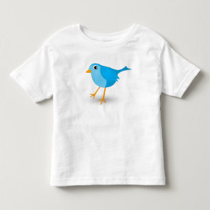 小さく青い鳥のかわいいベビーか乳児のTシャツ トドラーTシャツ