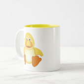 小さく黄色いアヒル ツートーンマグカップ (正面左)