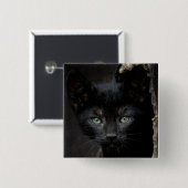小さく黒い子猫 缶バッジ (正面&裏面)