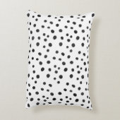 小さく黒い水彩画の抽象芸術の水玉模様 アクセントクッション (裏面(縦))