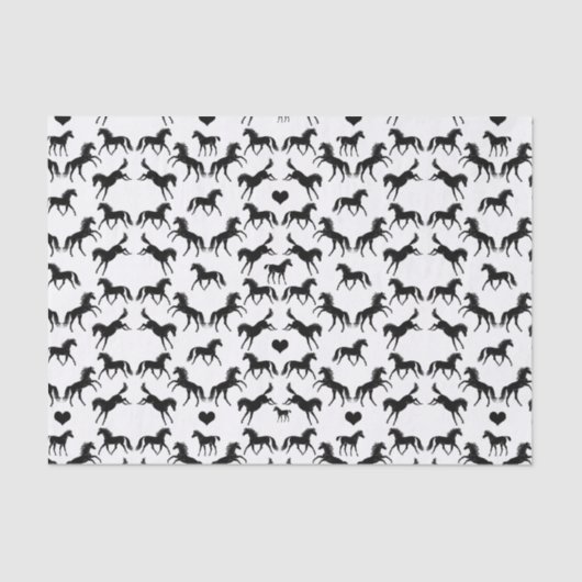 小さく黒い馬のティッシュペーパー 薄葉紙 (正面)