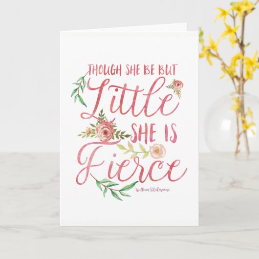 小さく、激しいシェークスピアの引用文| カード (黄色い花)