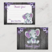 小さなありがとうあなたラベルと文字象パープル 名刺 (正面/裏面)