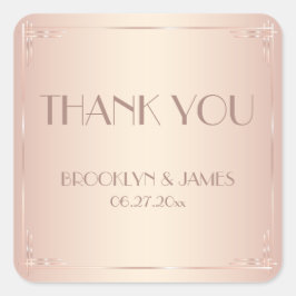 小さなありがとうあなたヴィンテージ赤面結婚式用シール スクエアシール