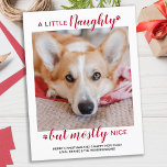 小さないけな犬のパーソナライズされたペット写真Holida ポストカード<br><div class="desc">少しいけなだが大抵は素敵！可愛いおもしろいの休日の挨拶をすごいこの可愛いパーソナライズされたペットの写真のホリカスタムーカードで送る。おもしろい写真デザインに可愛い前足のプリントを持つ犬からのメリークリスマスモダンの願い。犬の写真や家族の写真を犬と一緒に追加し、家族の名前、メッセージ、年でパーソナライズする。このペットのホリデーカードはカジュアルクリスマスカードに最適で、すべての愛犬家とペット好きお気に入りのの間の一つになる。COPYRIGHT © 2021 Judy Burrows,  Black Dog Art - All Rights Reserved.小さな犬のいけなペットパーソナライズされたの写真の休日はがき</div>