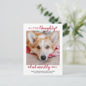 小さないけな犬のパーソナライズされたペット写真Holida ポストカード (スタンド正面)